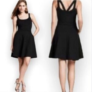Banana Republic Strappy Fit & Flare Skater Party Dress, Black, Casual - Sz 10